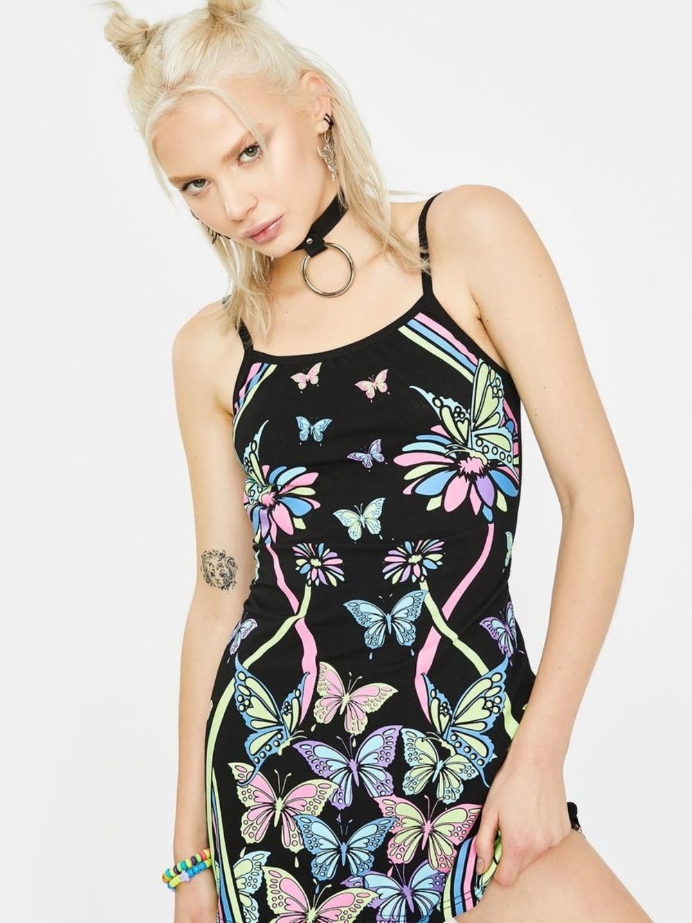 Dolls Kill Glow-in-the-dark Cascade Butterfly Mini Dress | NWT - Picture 2 of 7